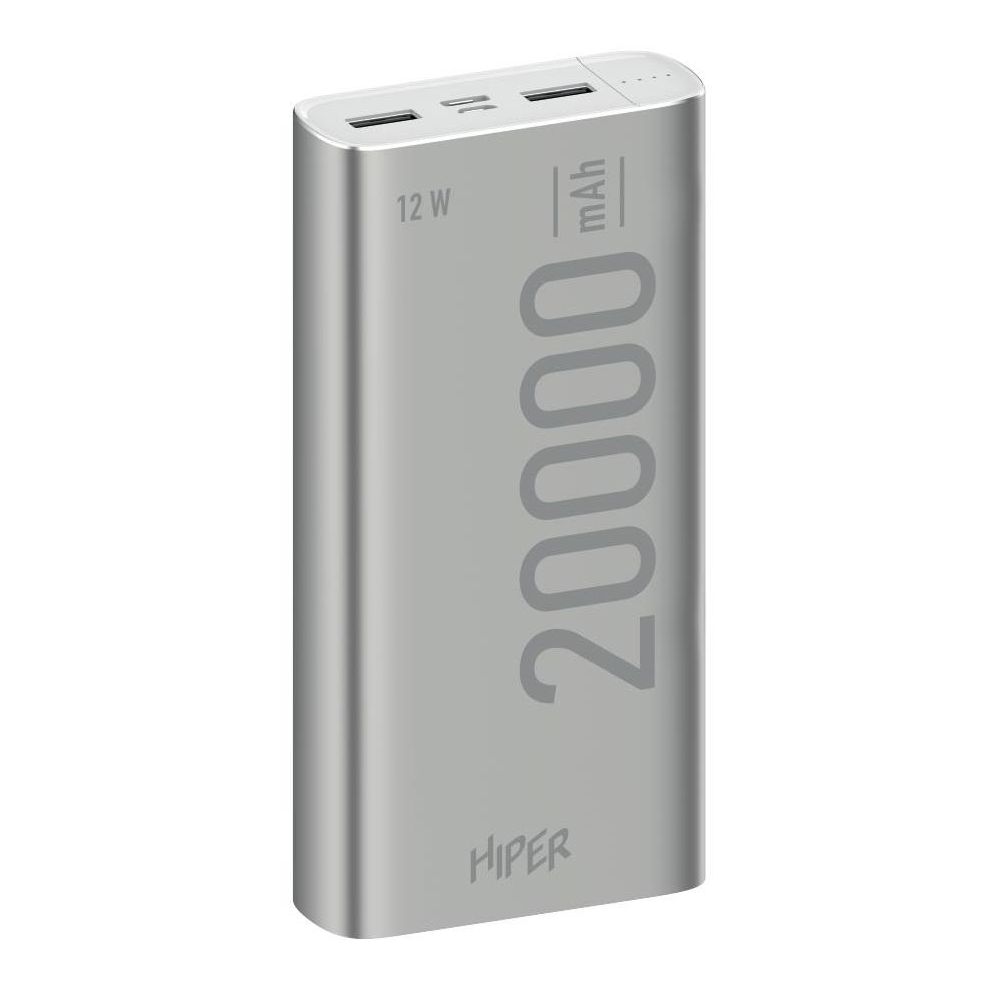 Внешний аккумулятор (Power bank) Hiper METAL 20K серебристый