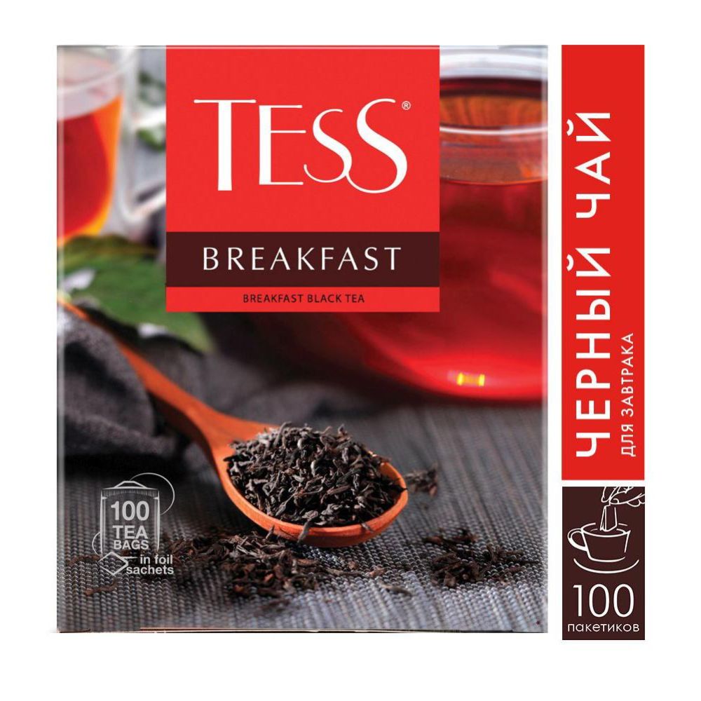 Чай Tess Breakfast черный классический 100пак. 180гр карт/у Breakfast черный классический 100пак. 180гр карт/у - фото 1