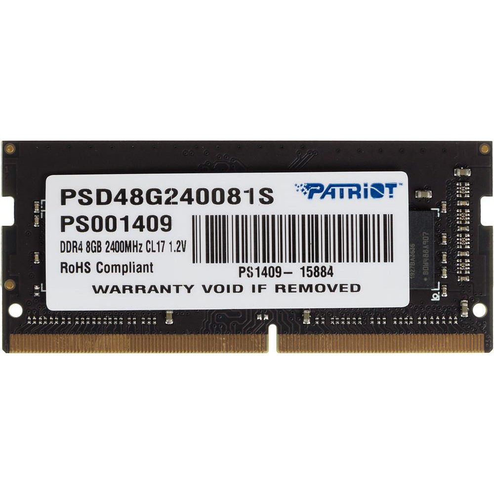 Оперативная память Patriot DDR4 SO-DIMM 2400MHz 8Gb (PSD48G240081S)