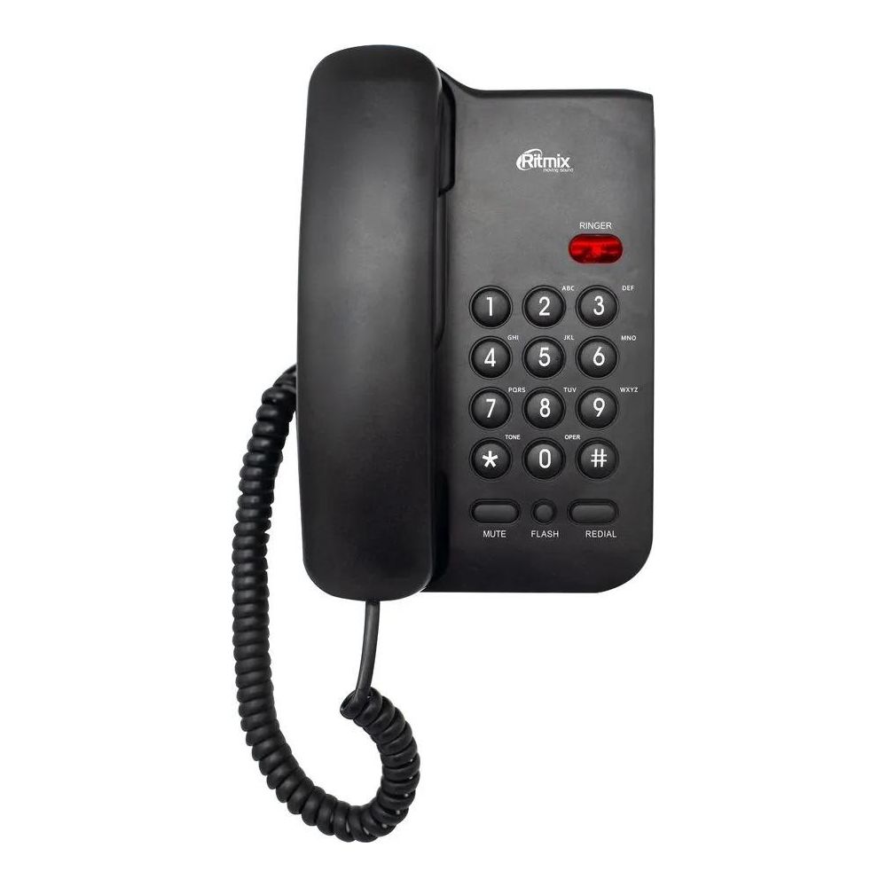 

Телефон проводной Ritmix, Чёрный, RT-311 чёрный