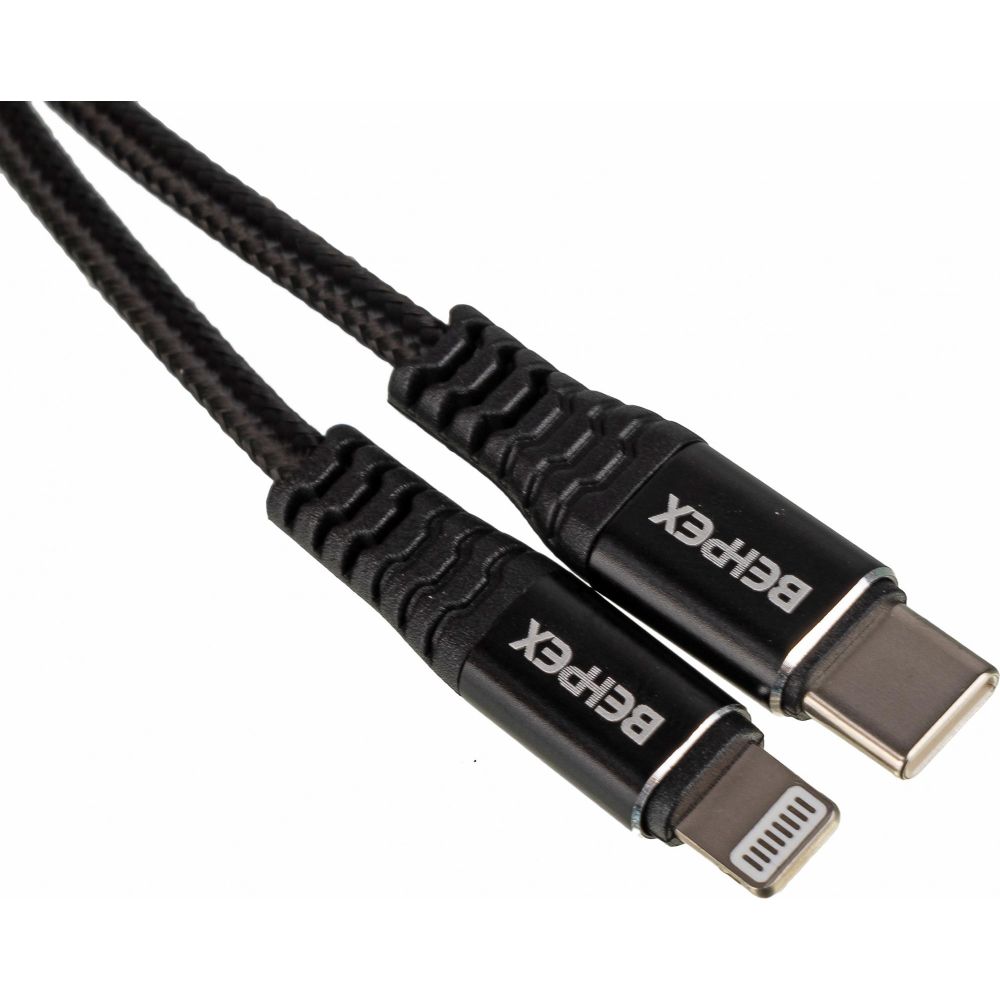 Кабель USB Noname quick charge USB Type-C (m)-Lightning (m) 2м черный quick charge USB Type-C (m)-Lightning (m) 2м черный - фото 1