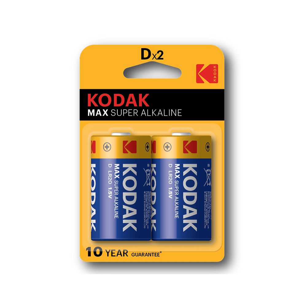Батарейка Kodak Max Super Alkaline D, блистер 2 шт