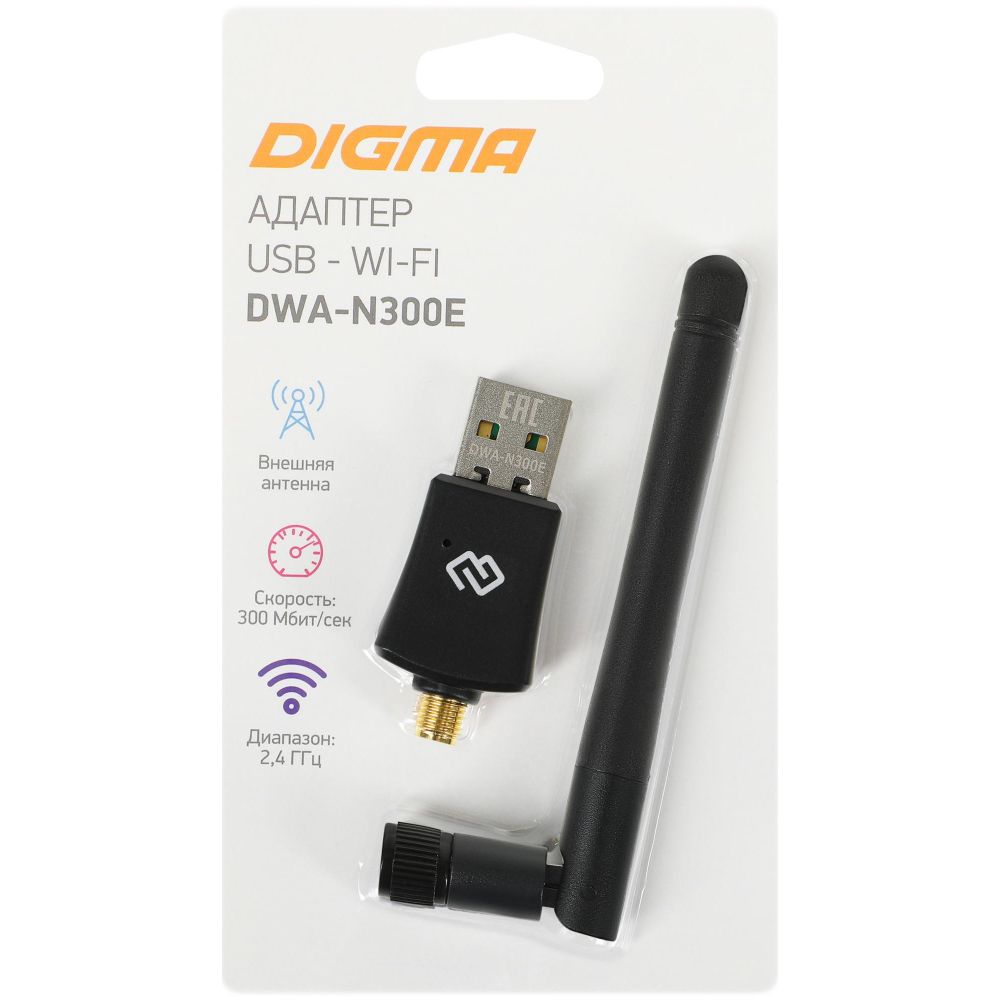 Wi-Fi адаптер Digma DWA-N300E N300