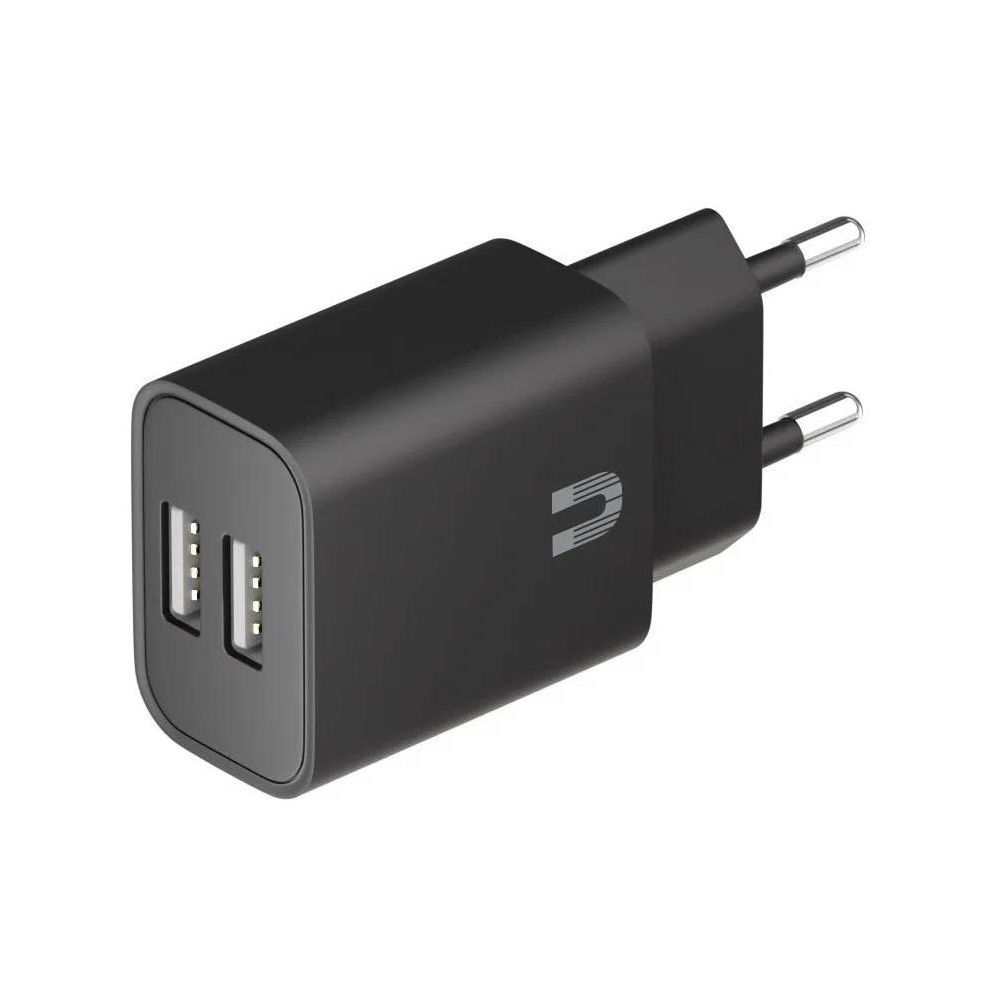 Сетевое зарядное устройство Uzay USB-A + кабель A-C, 1.2м, 12W чёрный USB-A + кабель A-C, 1.2м, 12W чёрный - фото 1