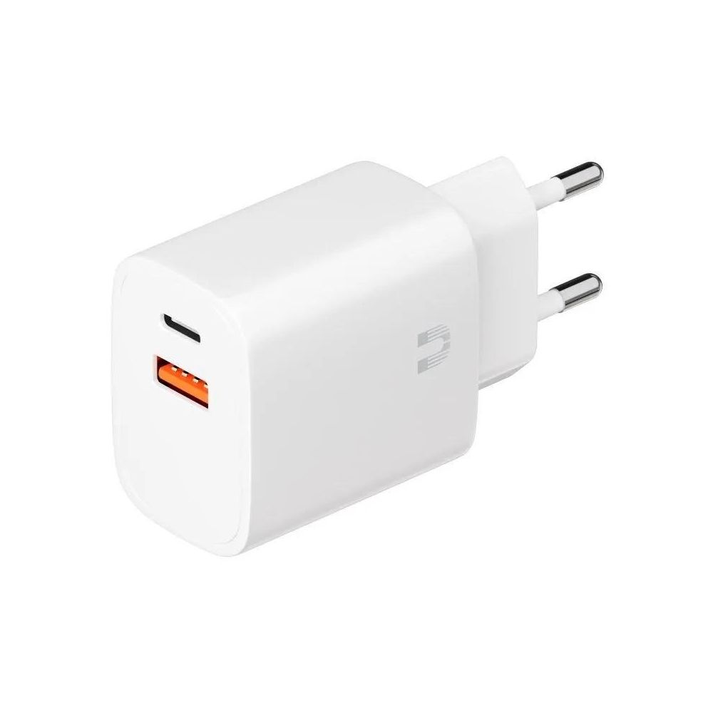 Сетевое зарядное устройство Uzay USB-C+USB-A, PD, QC 20W белый