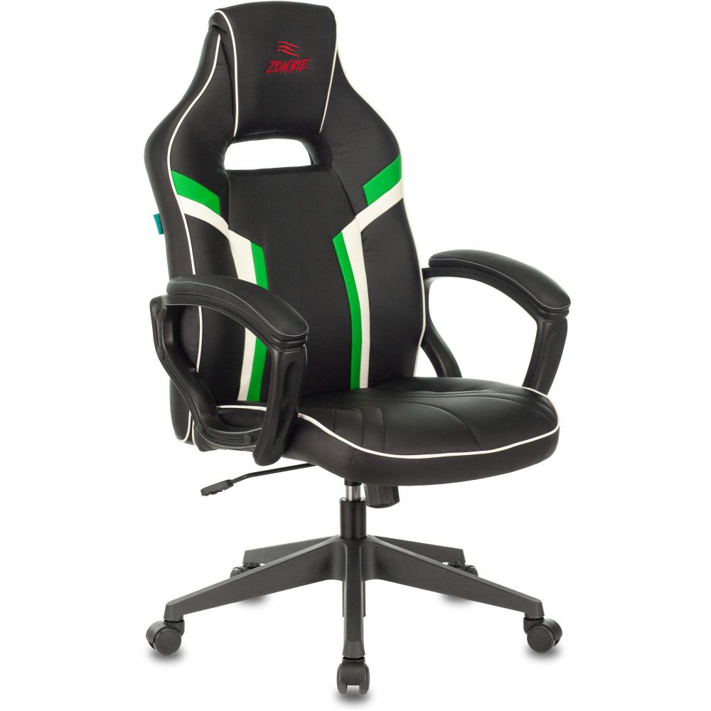 Кресло компьютерное Zombie Z3 чёрный/зеленый, цвет чёрный/зеленый