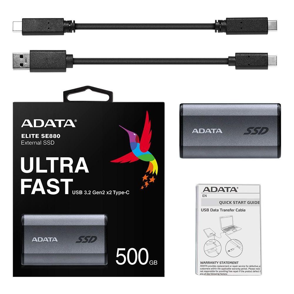 

Внешний SSD накопитель A-Data, SE880 500Gb (AELI-SE880-500GCGY)
