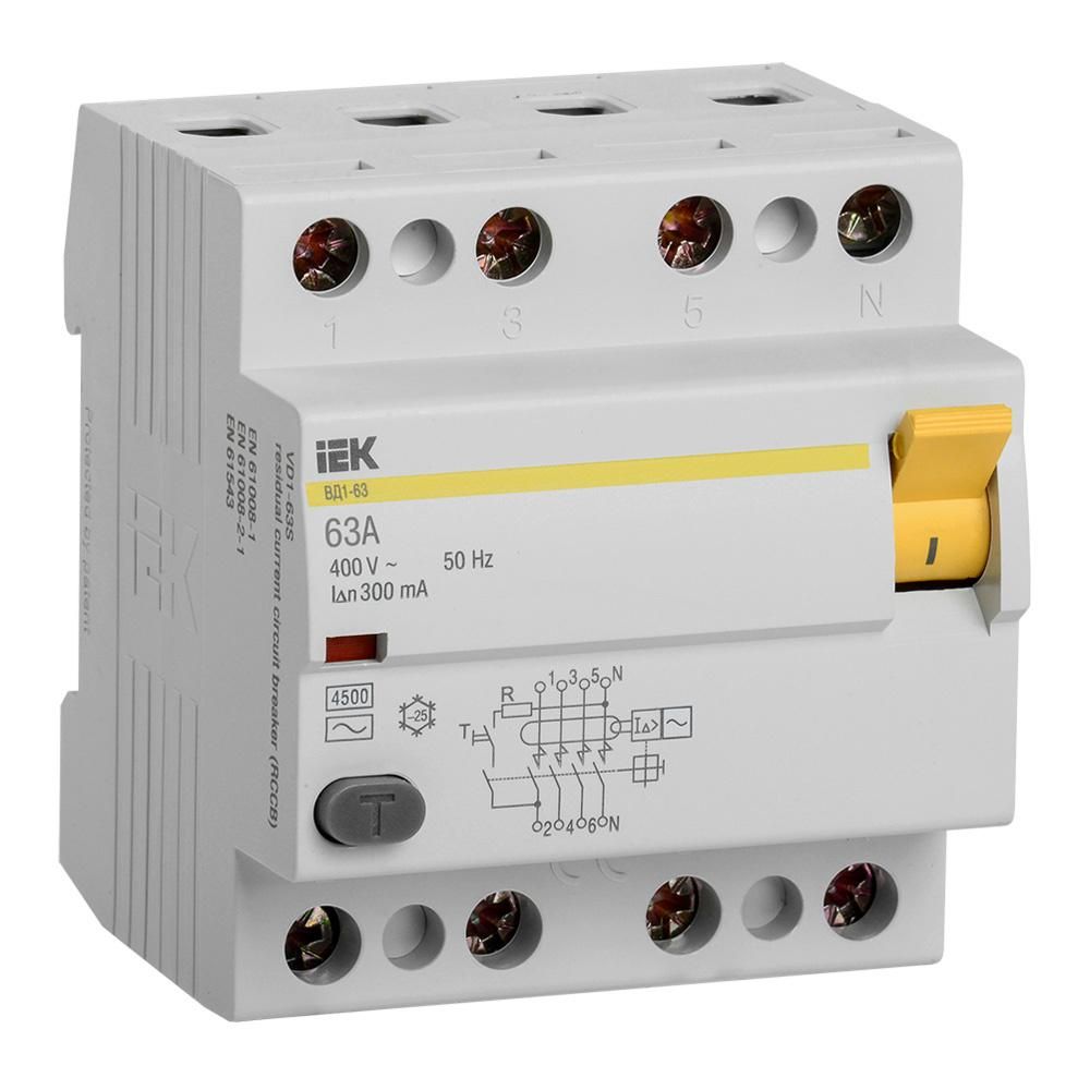 Выключатель дифференциального тока (УЗО) IEK MDV10-4-063-300 ВД1-63