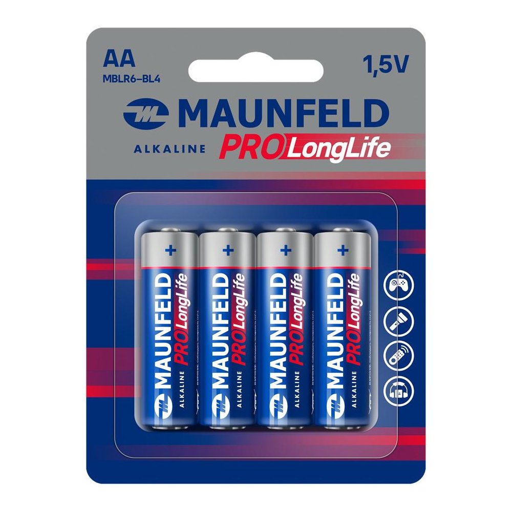 Батарейка MAUNFELD PRO Long Life Alkaline AA (LR6) MBLR6-BL4, 4 шт