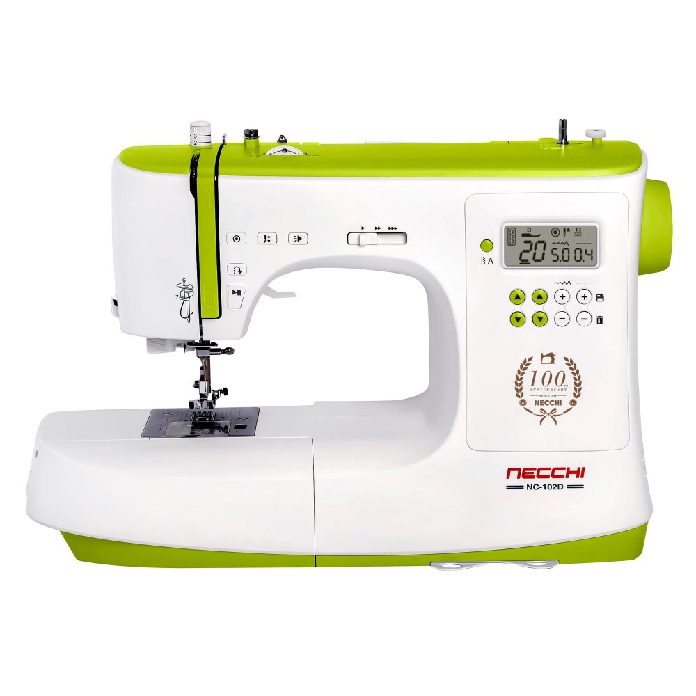 Швейно-вышивальная машина Necchi NC-102D белый/зеленый, цвет белый/зеленый