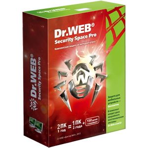 Антивирусная программа Dr. Web Security Space PRO 2ПК на 1 год